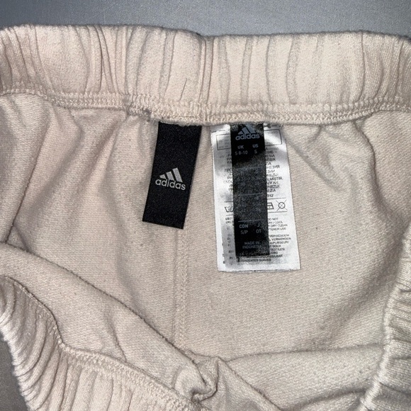adidas Cream High-Rise Elastic Waist Women Athletic/Lounge Shorts Size Small - Picture 10 of 16